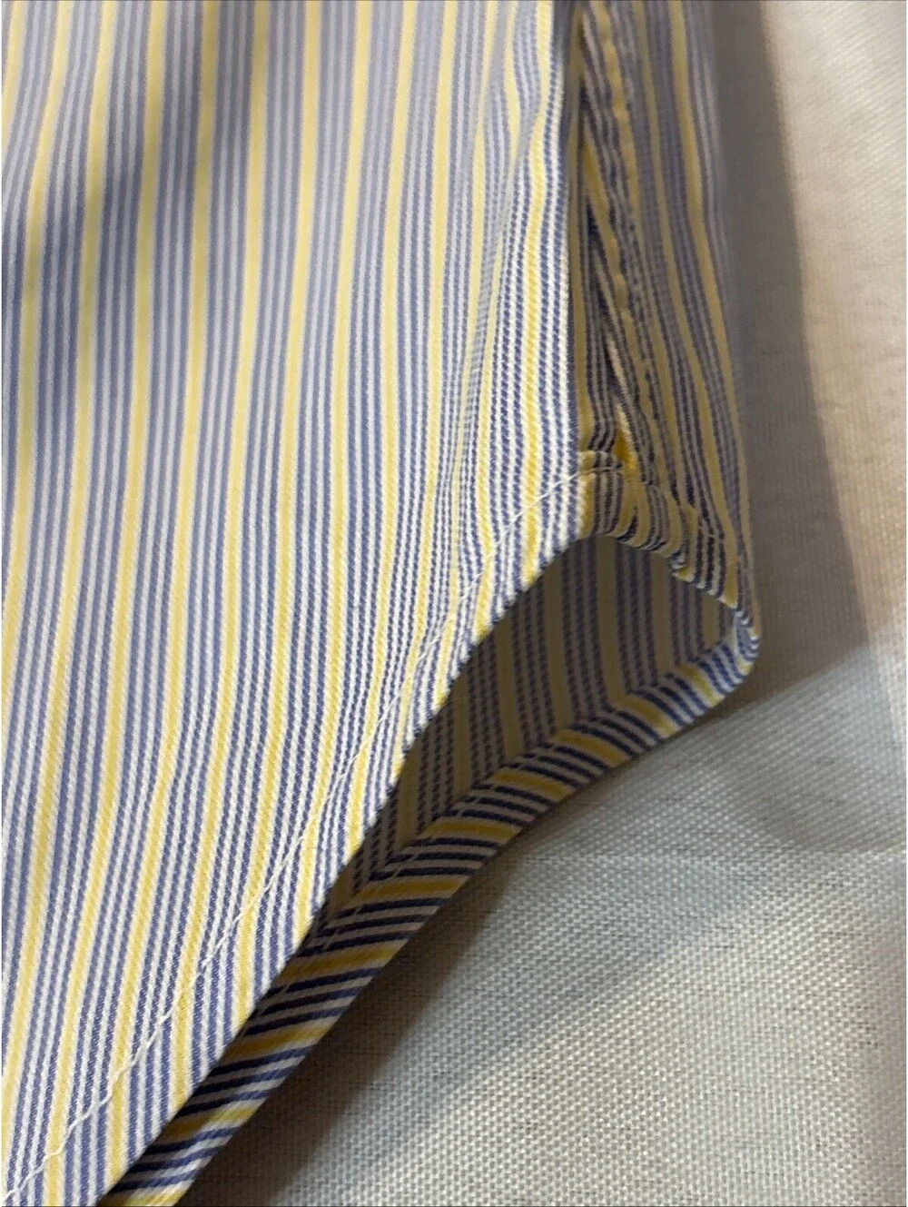 Men's Burberry London Blue/Ylw Striped Long Sleeve Button Dress Shirt 15 1/2 35
